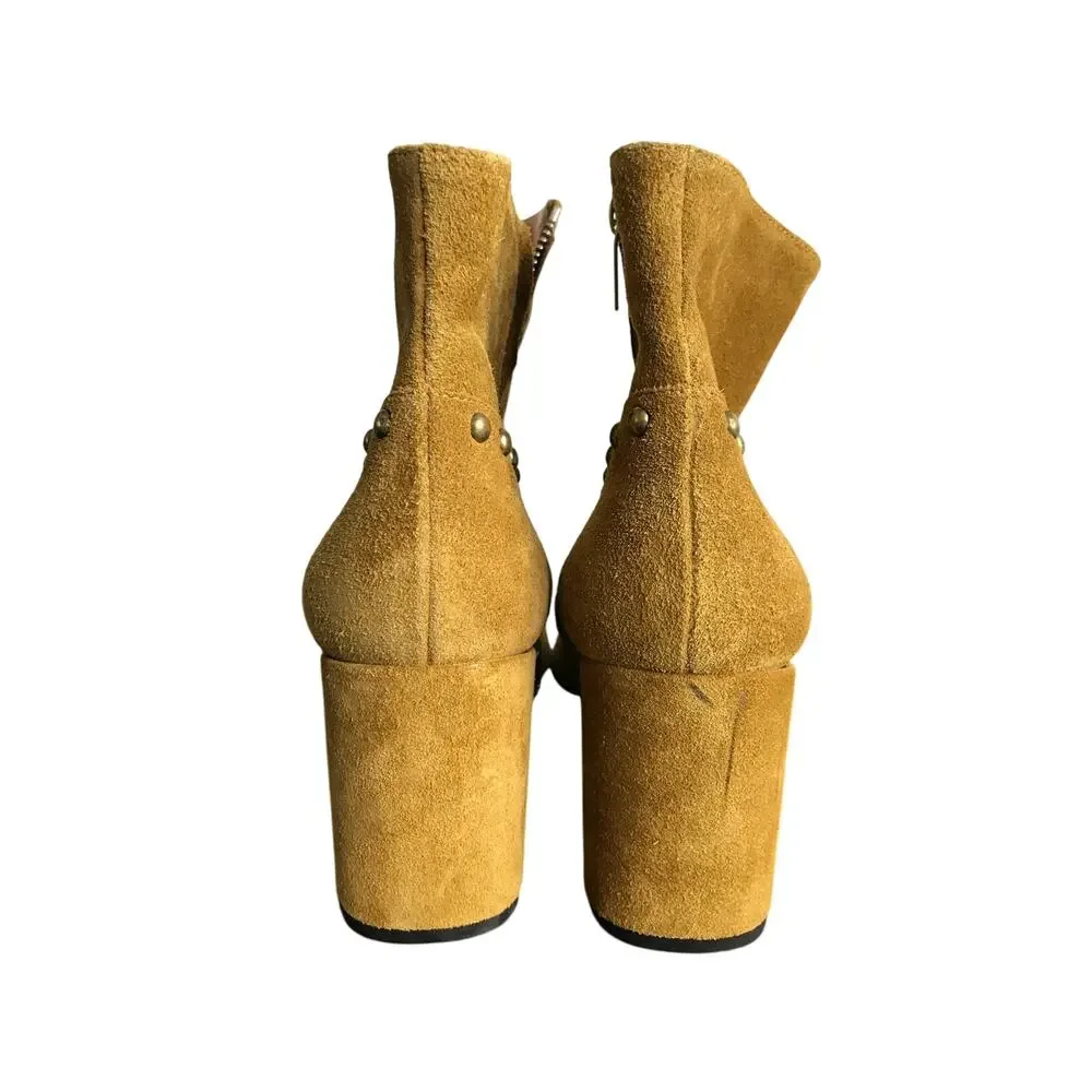 Saint Laurent Paris Boots Womens 10 Brown Suede Studded 3